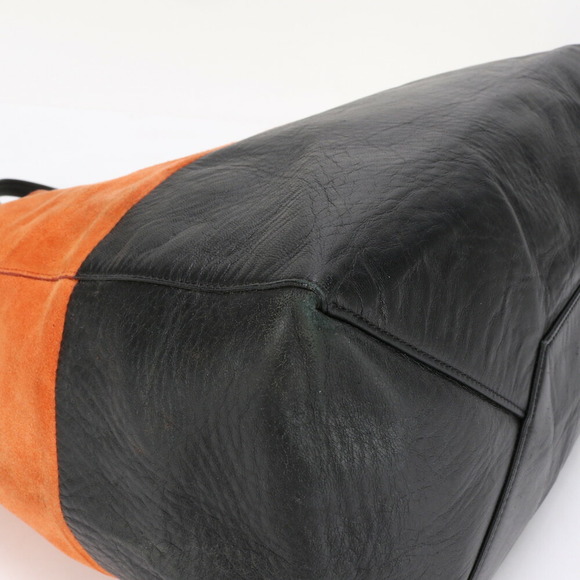 Celine Horizontal Hippo Black Orange Leather Tote Bag - Picture 10 of 14